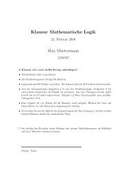 Klausur - Logik und Sprachtheorie / Mathematische Logik