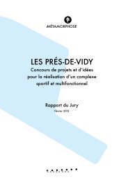 Rapport jury Les Prés-de-Vidy - Ville de Lausanne