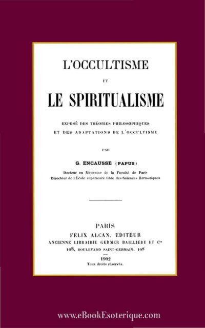 L'Occultisme et le Spiritualisme - eBook EsotÃ©rique