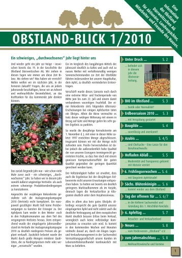 OBSTLAND-BLICK 1/2010 - Sachsenobst Vermarktung