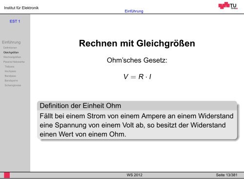 WS 2012 - Institut für Elektronik