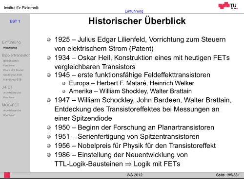 WS 2012 - Institut für Elektronik