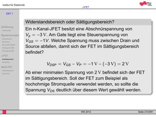 WS 2012 - Institut für Elektronik