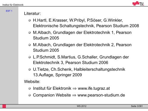 WS 2012 - Institut für Elektronik