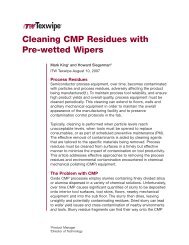Cleaning CMP Residues with Pre-wetted Wipers - Texwipe