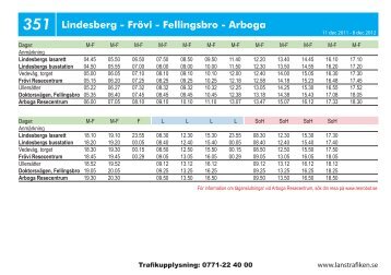 351 Lindesberg - Frövi - Fellingsbro - Arboga