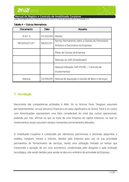 Manual de Registo e Controlo de Imobilizado CorpÃ³reo - ANA ...