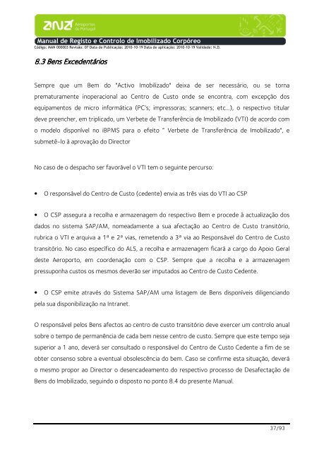 Manual de Registo e Controlo de Imobilizado CorpÃ³reo - ANA ...