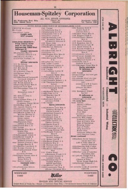 To view the 1953 R. L. Polk Directory by Street and Address.