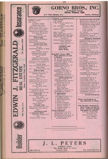 To view the 1953 R. L. Polk Directory by Street and Address.