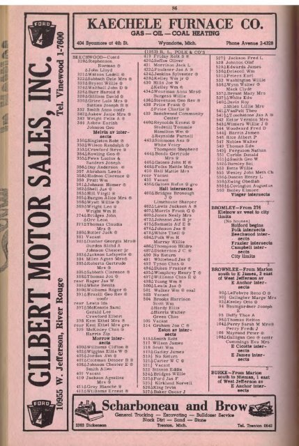 To view the 1953 R. L. Polk Directory by Street and Address.