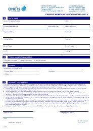 Application for Corporate Membership - ONE°15 Marina Club