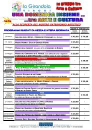 ARTE E CULTURA elenco - La Girandola Viaggi