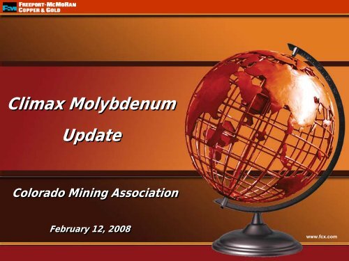 Climax Molybdenum Update Climax Molybdenum Update