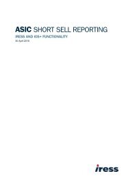 ASIC SHORT SELL REPORTING - IRESS