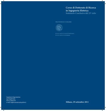 seminario finale - Dottorato di Ricerca - Politecnico di Milano
