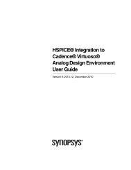 HSPICE Integration to Cadence Virtuoso Analog Design ...