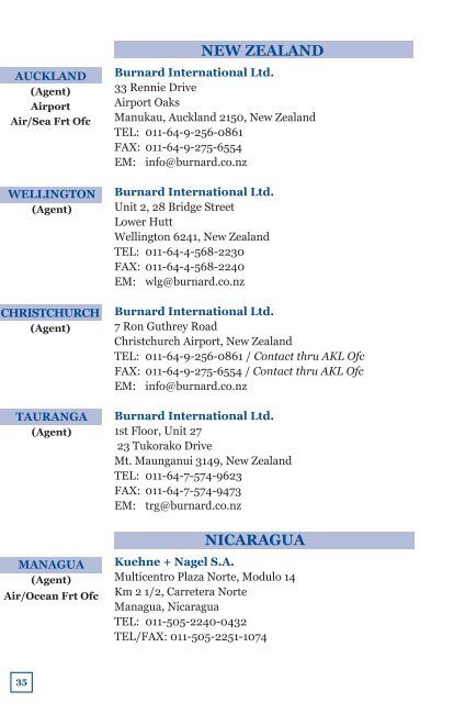 Contact Directory - Kintetsu World Express