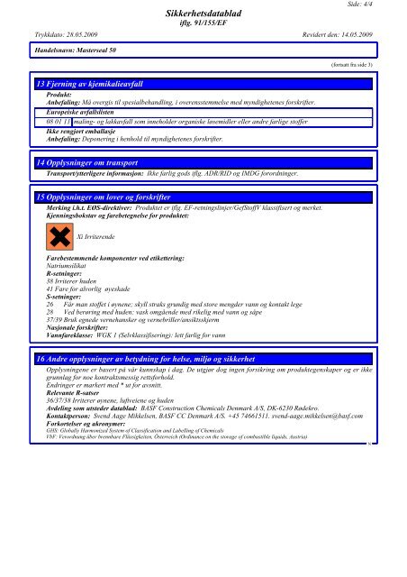 Masterseal 50 HMS - BASF Construction Chemicals