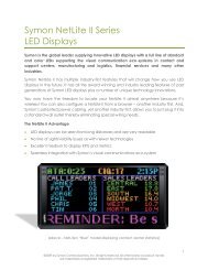 Symon NetLite II Series LED Displays - The Chariot Group, Inc