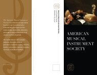 AMIS Membership Brochure - American Musical Instrument Society
