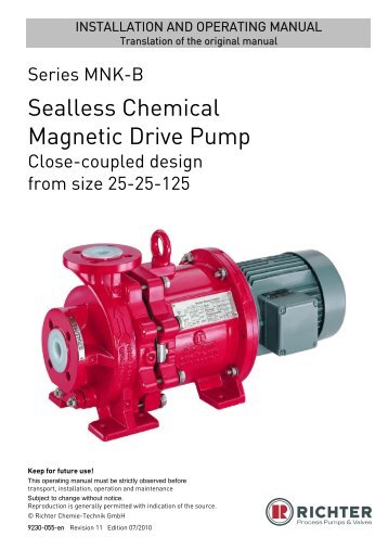 Einbau- und Betriebsanleitung MNK en - Richter Pumps