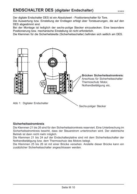 Mechanische Betriebsanleitung - B+N TorTechnik