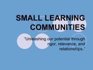 Small Learning Communities Overview - Grandview C-4 Schools