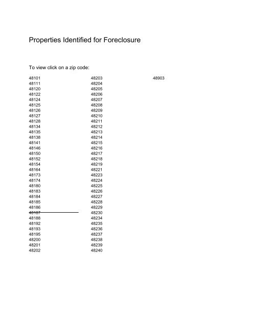 Properties Identified for Foreclosure - Bid4Assets.com