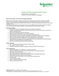 Job Description PLC 2 Support Specialist - Schneider Electric