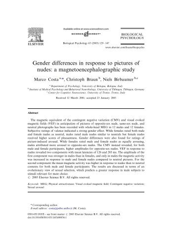 Gender differences in response to pictures of nudes: a ...