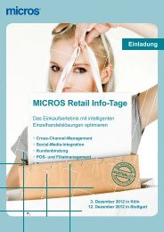 Einladung MICROS Retail Info-Tage - iXtenso