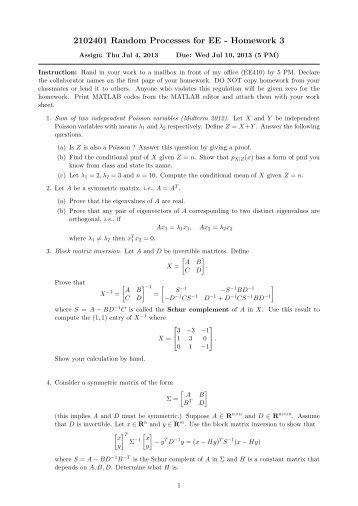 2102401 Random Processes for EE - Homework 3