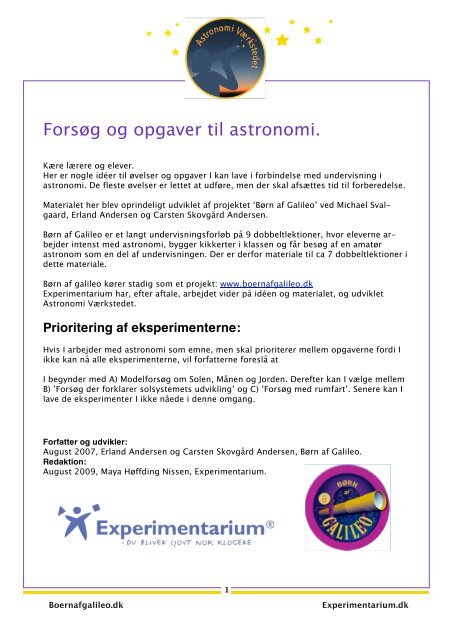 Baggrundsviden - Experimentarium