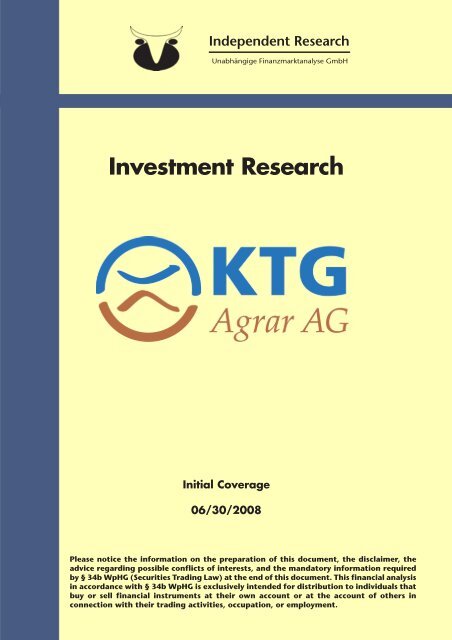 Independent Research Ktg Agrar Ag