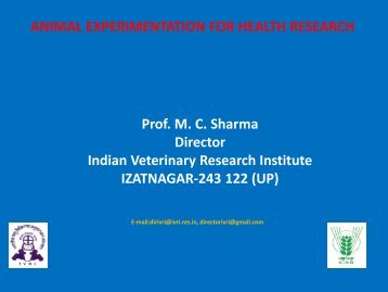 Prof. M. C. Sharma Director Indian Veterinary Research