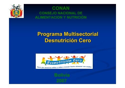 Programa Multisectorial Desnutricin Cero - Beni Somente leitura