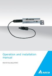 Operation and installation manual - Delta Energy Systems