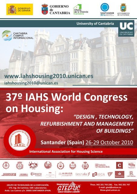 37Âº IAHS World Congress on Housing: - Universidad de Cantabria