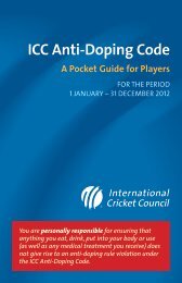 ICC Anti-Doping Code - International Cricket Council