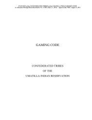Gaming Code - Confederated Tribes of the Umatilla Indian ...