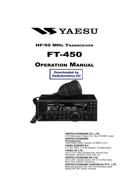 Yaesu FT-450 user manual