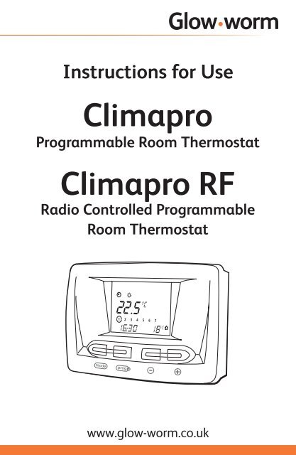 Climapro room thermostat - user's manual