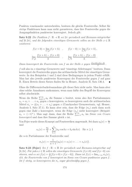 Analysis II fÃ¼r Mathematiker