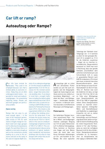 Car lift or ramp? Autoaufzug oder Rampe? - EuroParking