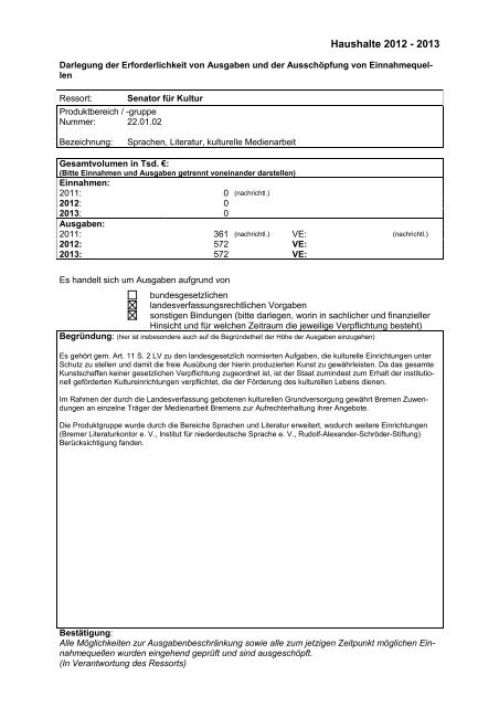 Vorlage 18 - Anlagen 3 bis 6.pdf - Senator für Kultur - Bremen