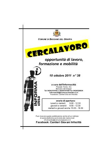 10 ottobre 2011 n° 38 opportunità di lavoro, formazione e mobilità