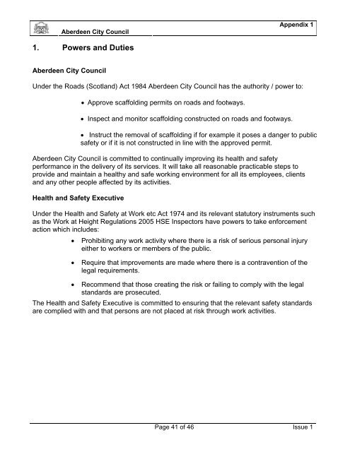 Scaffold Protocol - Aberdeen City Council