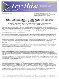 Eating and Feeding Issues in Older Adults with Dementia: Part I ...