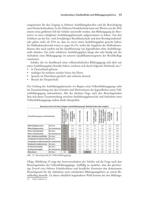 Bildungsbeteiligung und Sozialstruktur im beruflichen Schulsystem